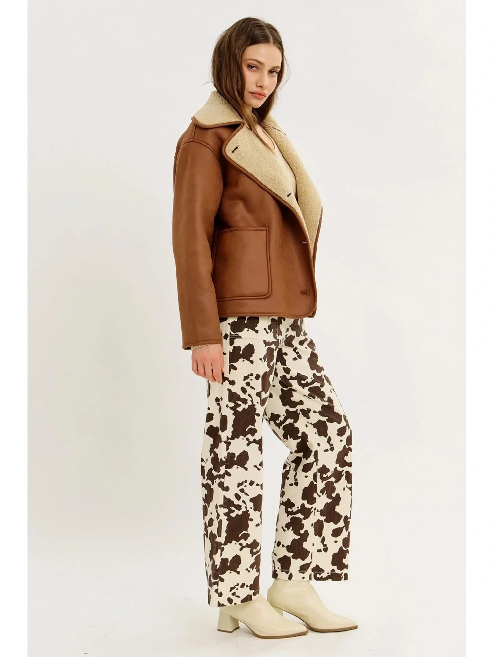 NWT Fleece-Lined Faux Suede Jacket